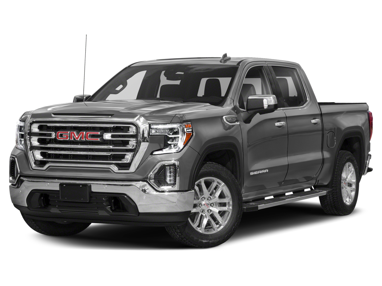 2021 GMC Sierra 1500 SLT in Summit White — front three-quarter view