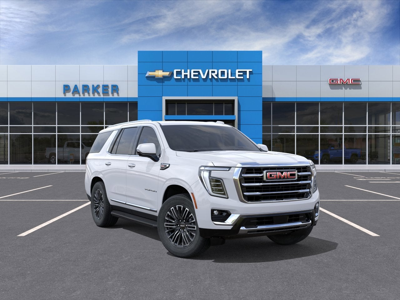 2026 GMC Yukon Elevation in Summit White — front three-quarter view
