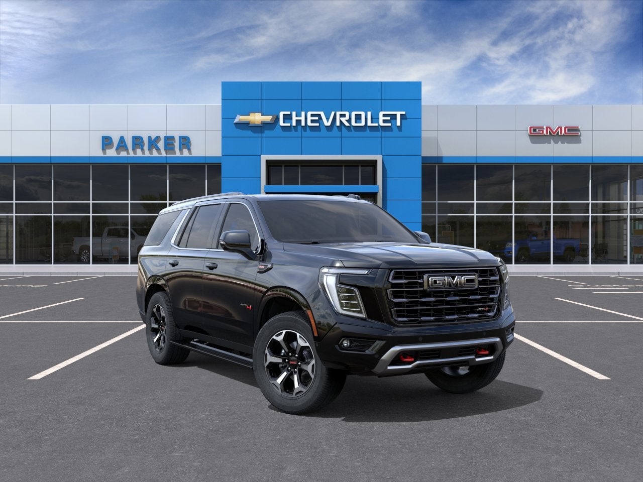 2026 GMC Yukon AT4 Ultimate in Onyx Black — front three-quarter view