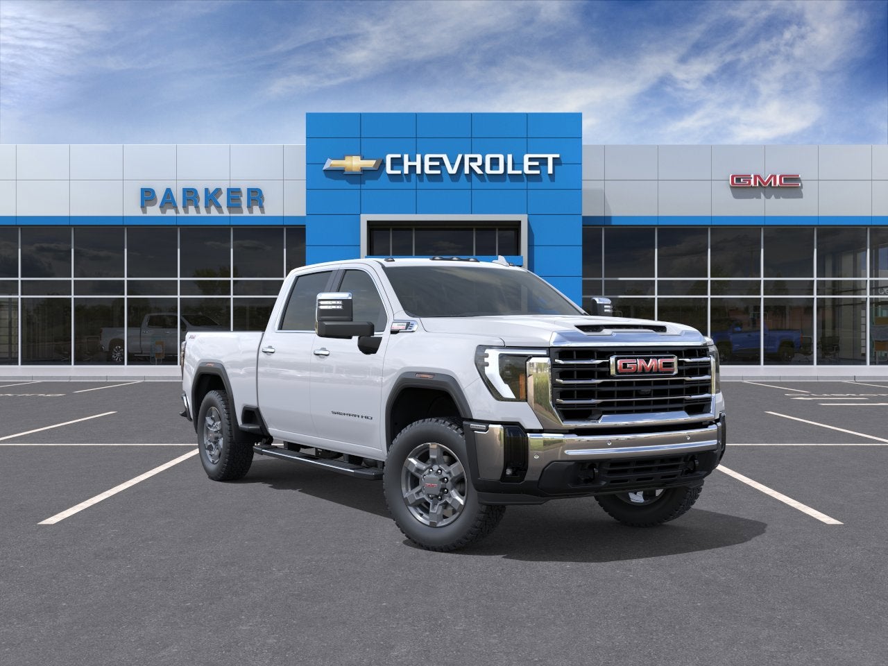 2026 GMC Sierra 2500 HD SLT in Summit White — front three-quarter view