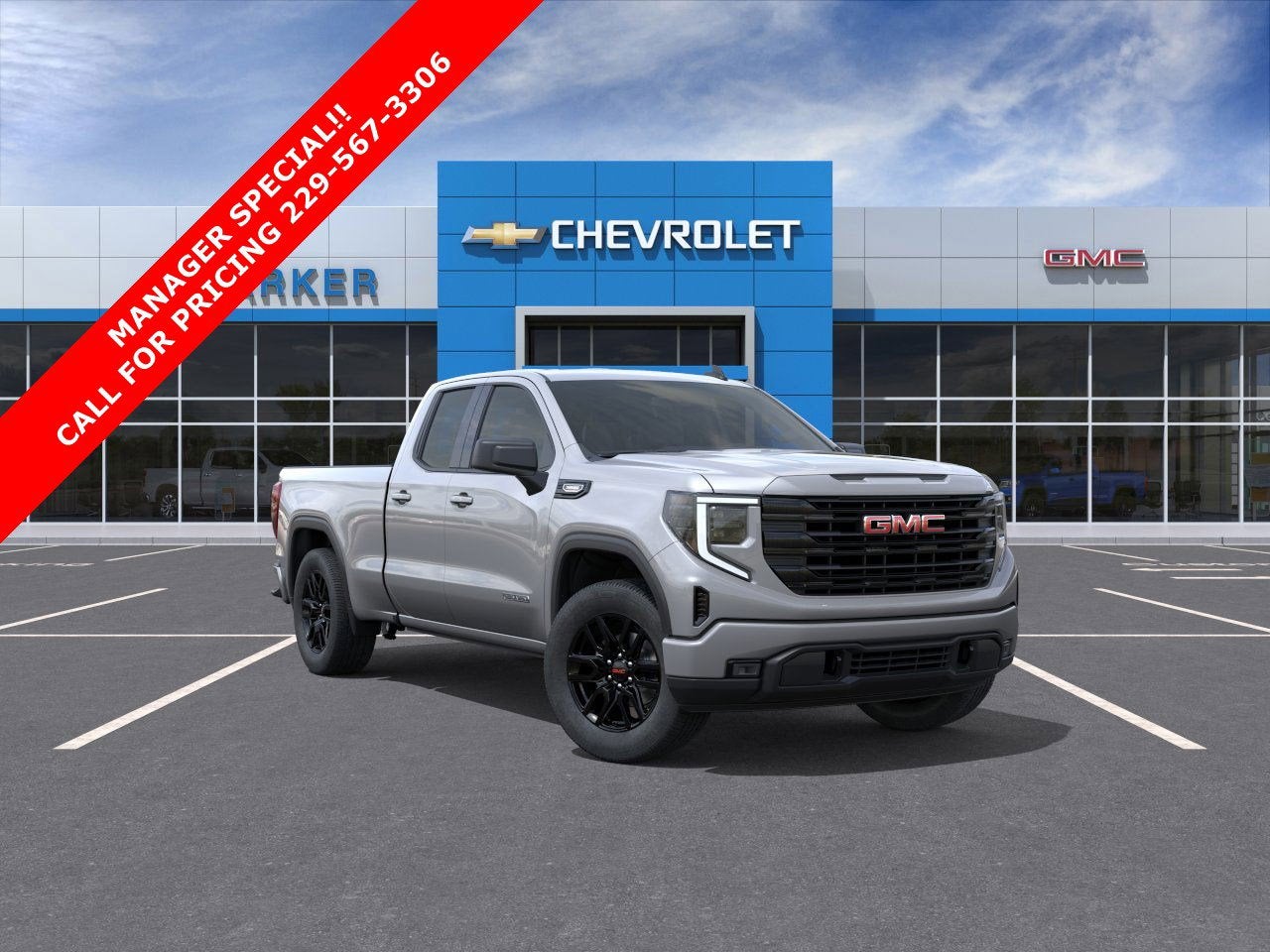 2026 GMC Sierra 1500 Elevation in Sterling Metallic — front three-quarter view