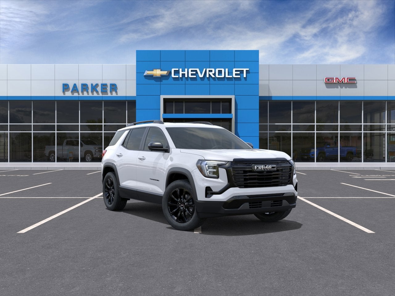 2026 GMC Terrain Elevation in Summit White — front three-quarter view
