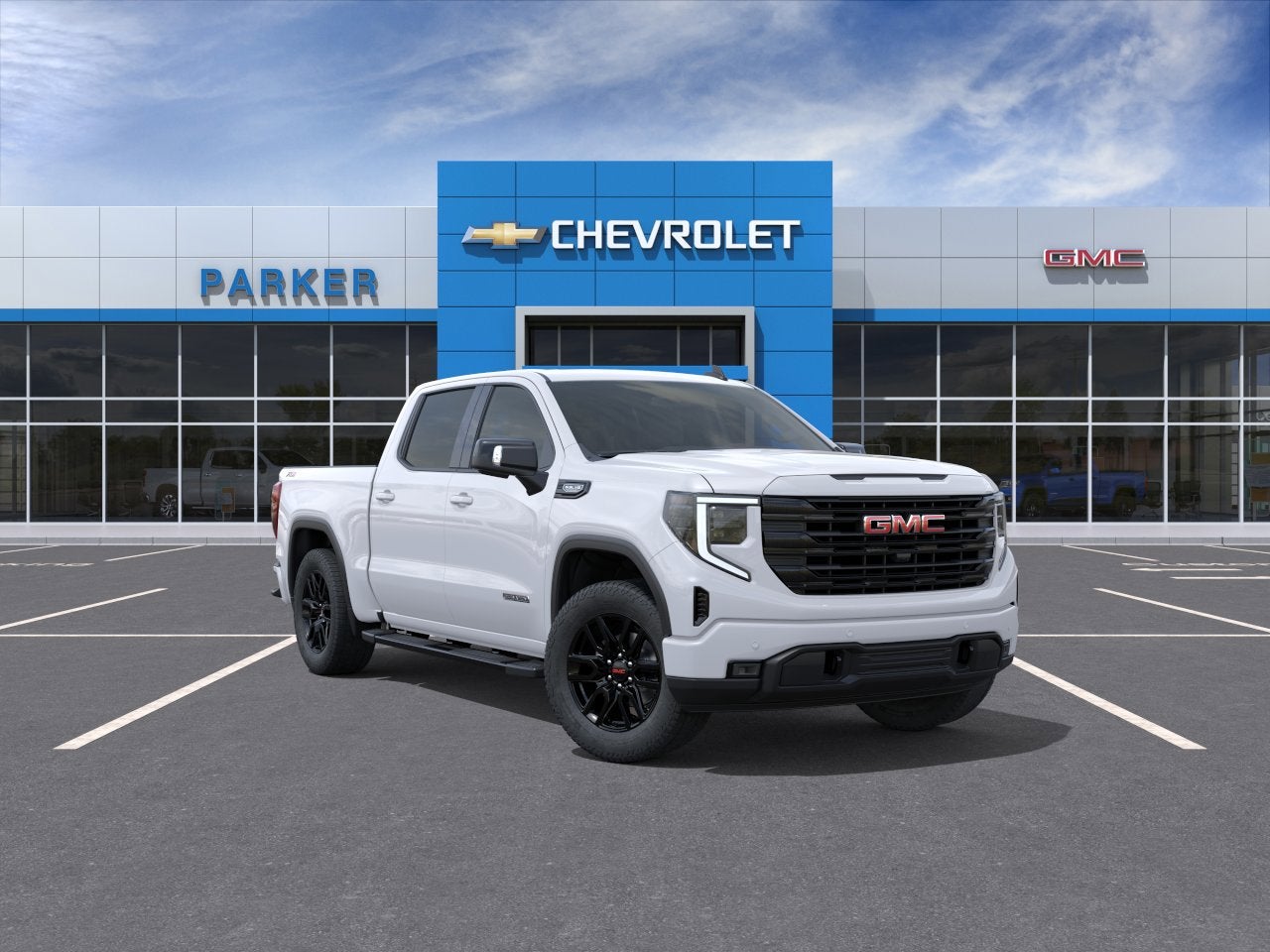 2026 GMC Sierra 1500 Elevation in Summit White — front three-quarter view